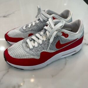 Nike Air Max 1 Ultra Flyknit in the 'White University Red' sz 7 men 8 in wm- GUC